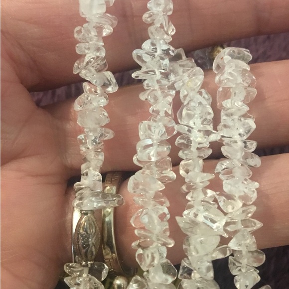 Vintage NWOT Natural White Quartz Gemstone & Sterling Silver Toggle Necklace - Picture 6 of 12